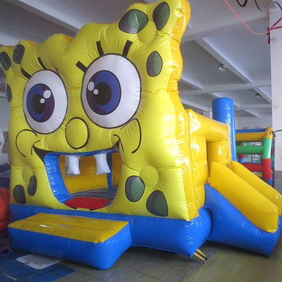 Inflatable spongebob jumper and slide combo