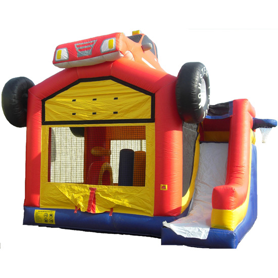 Fire truck inflatable bounce house