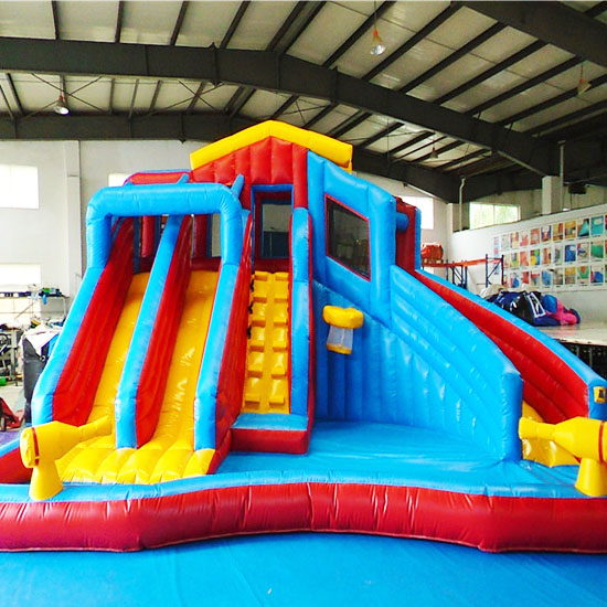 Children inflatable pool with slide