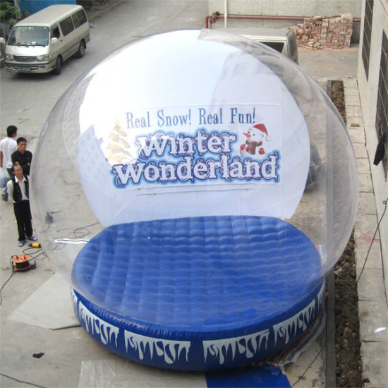 Giant inflatable snow globe